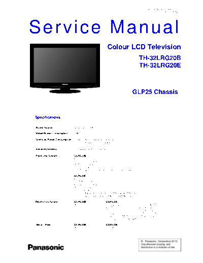panasonic PCZ1006117CE  panasonic LCD TH-32LRG20E PCZ1006117CE.pdf