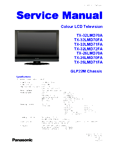 panasonic PCZ0709109CE  panasonic LCD TX-32LMD70FA PCZ0709109CE.pdf