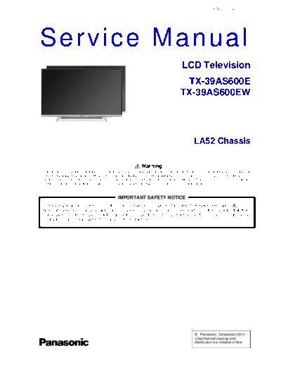panasonic PCZ1402015CE  panasonic LCD TX-39AS600E PCZ1402015CE.pdf