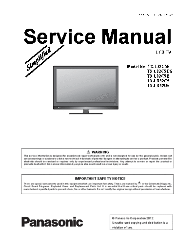 panasonic PCZ1206116AE  panasonic LCD TX-L32C5B PCZ1206116AE.pdf