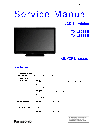 panasonic PCZ1103041CE  panasonic LCD TX-L32E3B PCZ1103041CE.pdf