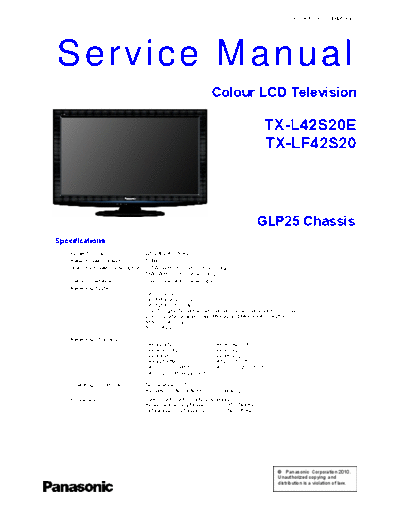 panasonic PCZ1004054CE  panasonic LCD TX-L42S20E PCZ1004054CE.pdf