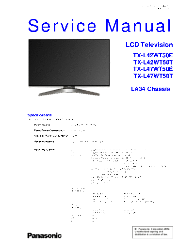 panasonic PCZ1204085CE  panasonic LCD TX-L47WT50T PCZ1204085CE.pdf