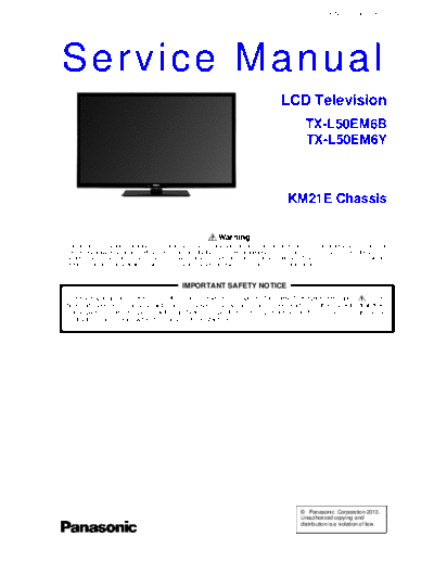 panasonic PCZ1304119CE  panasonic LCD TX-L50EM6Y PCZ1304119CE.pdf