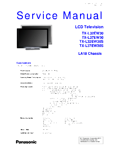 panasonic PCZ1102012CE  panasonic LED TX-L32EW30  chassis LA18 PCZ1102012CE.pdf