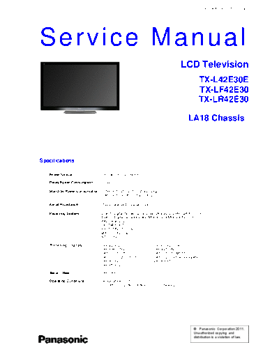 panasonic PCZ1102010CE  panasonic LED TX-LF42E30 PCZ1102010CE.pdf