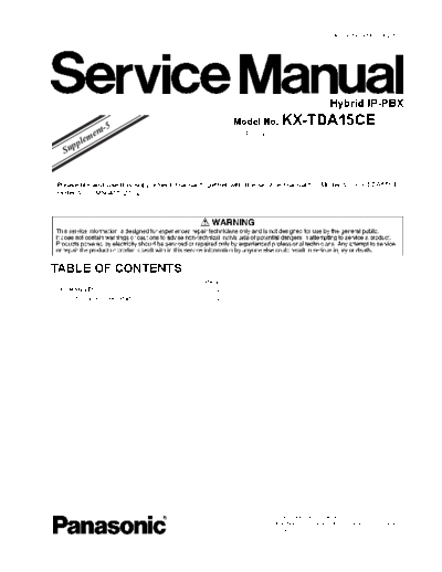 panasonic tda15ce sup5 7115  panasonic Tel KX-TDA15 tda15ce_sup5_7115.pdf