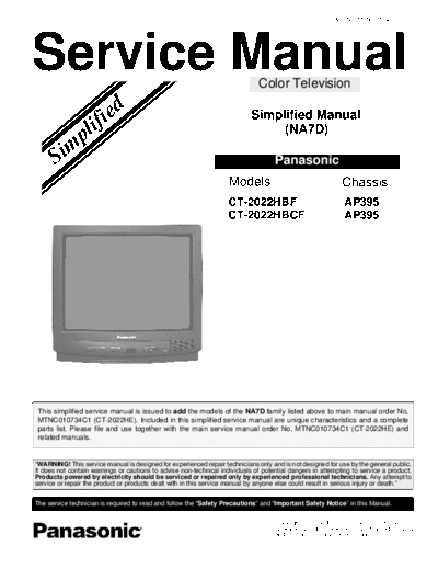 panasonic panasonic ap395 chassis ct2022hbf tv sm  panasonic TV CT-2022HBF chassis AP395 panasonic_ap395_chassis_ct2022hbf_tv_sm.pdf