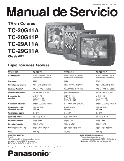 panasonic TC-20-29G11A-P MS  panasonic TV TC-29G11A Chassis BR2 TC-20-29G11A-P_MS.pdf