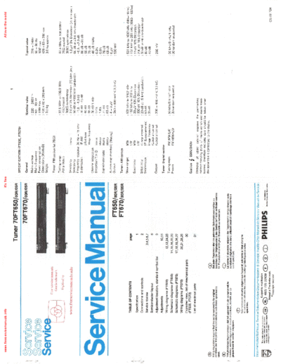 Philips philips 70ft650 70ft670 sm  Philips Audio 70FT650 philips_70ft650_70ft670_sm.pdf