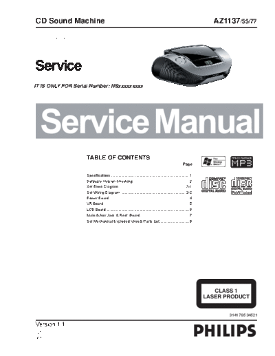 Philips hfe philips az1137 service en  Philips Audio AZ1137 hfe_philips_az1137_service_en.pdf