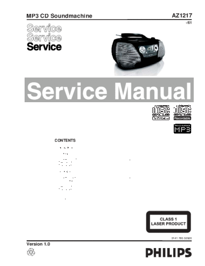 Philips hfe philips az1217 service en  Philips Audio AZ1217 hfe_philips_az1217_service_en.pdf