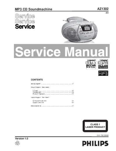 Philips hfe philips az1302 service en  Philips Audio AZ1302 hfe_philips_az1302_service_en.pdf