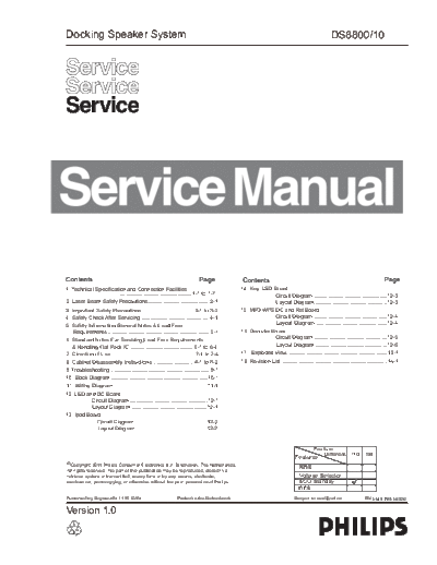 Philips service  Philips Audio DS8800 service.pdf