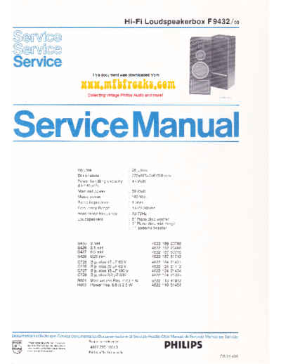 Philips Service Manual F9432  Philips Audio F9432 Service_Manual_F9432.pdf