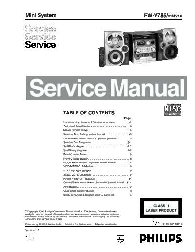 Philips service  Philips Audio FW-V785 service.pdf