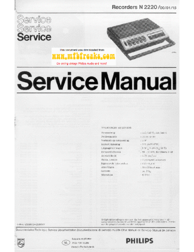 Philips Service Manual N2220  Philips Audio N2220 Service_Manual_N2220.pdf