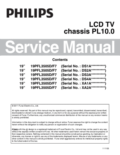 Philips philips 19pfl3505d chassis pl10.0 service manual  Philips LCD TV 19PFL3505D CHASSIS PL10.0 philips_19pfl3505d_chassis_pl10.0_service_manual.pdf