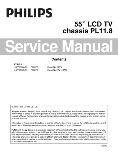 Philips philips 55pfl5706 chassis pl11.8 sm  Philips LCD TV PL11.8 chassis philips_55pfl5706_chassis_pl11.8_sm.pdf