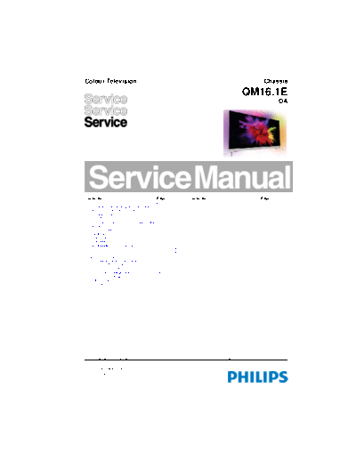 Philips QM16.1E oa  Philips LCD TV  (and TPV schematics) QM16.1E oa QM16.1E oa.pdf