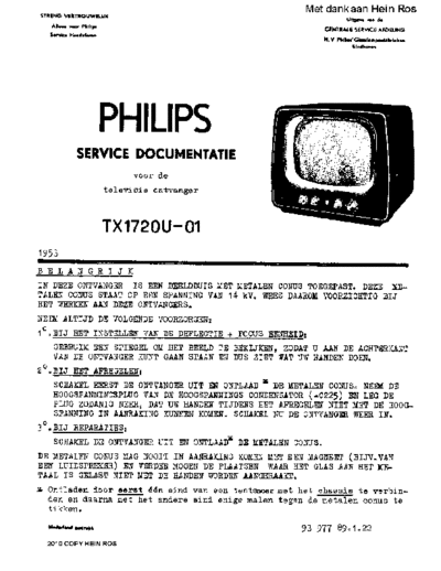 Philips philips tx1720u ac-dc vintage-tv receeiver 1953 sm  Philips TV TX1720U philips_tx1720u_ac-dc_vintage-tv_receeiver_1953_sm.pdf