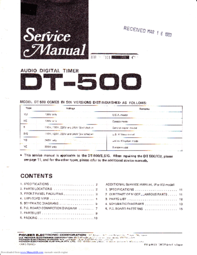 Pioneer pioneer dt-500 audio digital timer sm  Pioneer Audio DT-500 pioneer_dt-500_audio_digital_timer_sm.pdf