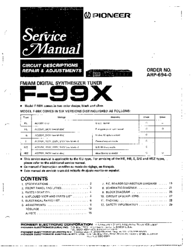 Pioneer hfe pioneer f-99x service en  Pioneer Audio F-99X hfe_pioneer_f-99x_service_en.pdf