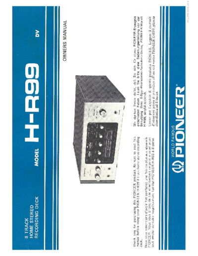 Pioneer hfe pioneer h-r99 en de fr it  Pioneer Audio H-R99 hfe_pioneer_h-r99_en_de_fr_it.pdf