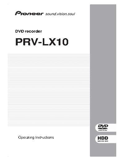 Pioneer PRV-LX10 user manual  Pioneer Audio PRV-LX10 PRV-LX10 user manual.pdf