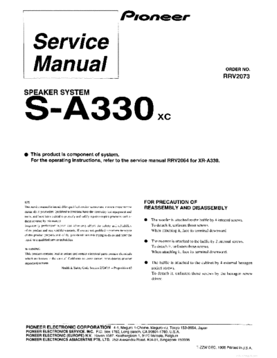 Pioneer hfe   s-a330 service rrv2073 en  Pioneer Audio S-A330 hfe_pioneer_s-a330_service_rrv2073_en.pdf