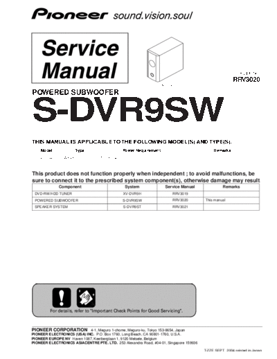 Pioneer hfe   s-dvr9sw service rrv3020 en  Pioneer Audio S-DVR9SW hfe_pioneer_s-dvr9sw_service_rrv3020_en.pdf