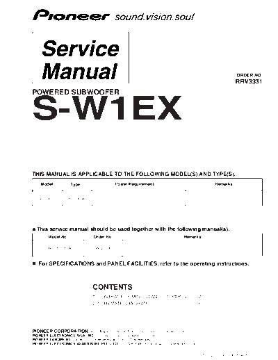 Pioneer hfe pioneer s-w1ex service rrv3331 en  Pioneer Audio S-W1EX hfe_pioneer_s-w1ex_service_rrv3331_en.pdf