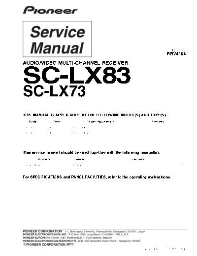 Pioneer SC-LX73 LX83 RRV4104  Pioneer Audio SC-LX73 SC-LX73_LX83_RRV4104.pdf