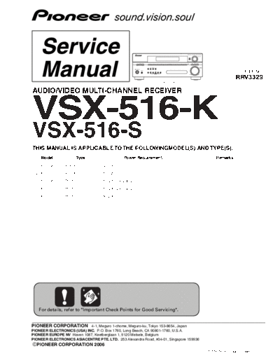 Pioneer rrv3329 vsx 516 k 178  Pioneer Audio VSX-416 rrv3329_vsx_516_k_178.pdf