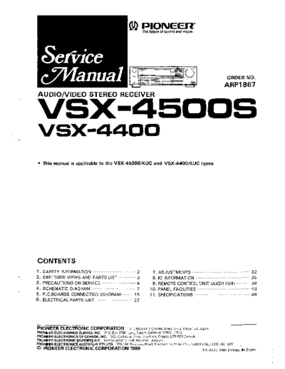 Pioneer VSX-4500 ARP1867  Pioneer Audio VSX-4500 VSX-4500_ARP1867.pdf