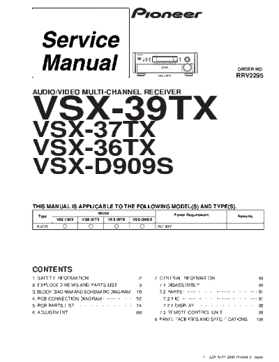 Pioneer hfe pioneer vsx-d909s 36tx 37tx 39tx service en  Pioneer Audio VSX-D909S hfe_pioneer_vsx-d909s_36tx_37tx_39tx_service_en.pdf