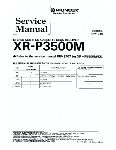 Pioneer pioneer xrp3500m  Pioneer Audio XR-P3500M pioneer_xrp3500m.pdf
