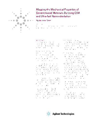 Agilent 5991-3389EN Mapping the Mechanical Properties of Cement-based Materials Using CSM &Ultra-fast Nanoin  Agilent 5991-3389EN Mapping the Mechanical Properties of Cement-based Materials Using CSM &Ultra-fast Nanoindentation c20131016 [8].pdf