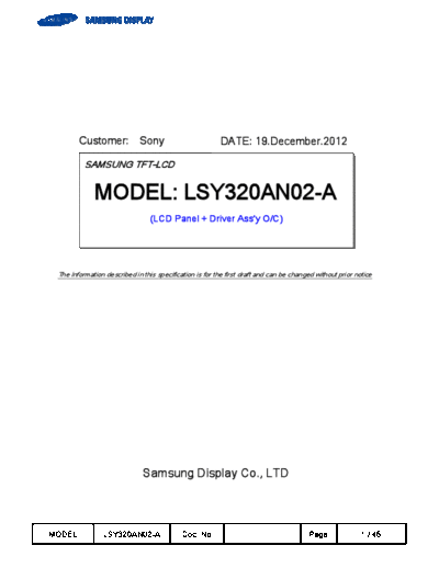 . Various Panel SAMSUNG LSY320AN02-A 0 [DS]  . Various LCD Panels Panel_SAMSUNG_LSY320AN02-A_0_[DS].pdf