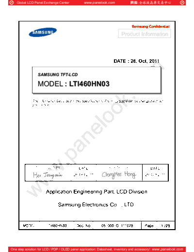 . Various Panel SAMSUNG LTI460HN03 0 [DS]  . Various LCD Panels Panel_SAMSUNG_LTI460HN03_0_[DS].pdf