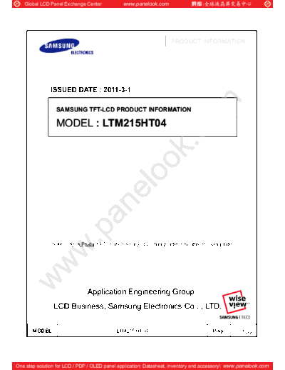 . Various Panel SAMSUNG LTM215HT04 1 [DS]  . Various LCD Panels Panel_SAMSUNG_LTM215HT04_1_[DS].pdf