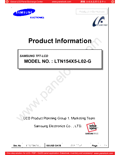 . Various Panel SAMSUNG LTN154X5-L02 0 [DS]  . Various LCD Panels Panel_SAMSUNG_LTN154X5-L02_0_[DS].pdf