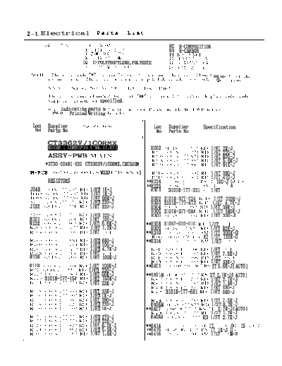 Samsung CT5062 Electrical  Parts List  Samsung TV �T5062V chassis CKC50HM CT-5062-Chasis CKC50HM CT5062 Electrical  Parts List.PDF