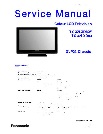 panasonic GLP23 TX-32LXD80F TX-32LXD80  panasonic LCD GLP23 TX-32LXD80F TX-32LXD80.pdf