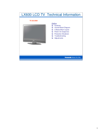 panasonic TC-32LX600 Technical Information  panasonic LCD National Training TC-32LX600 Technical Information.pdf