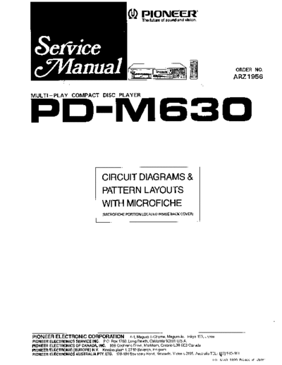 Pioneer hfe   pd-m630 service arz1956 en  Pioneer CD PD-M630 hfe_pioneer_pd-m630_service_arz1956_en.pdf