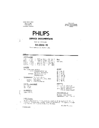 Philips BX459B  Philips Historische Radios BX459B BX459B.pdf