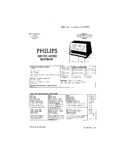 Philips B2X78U  Philips Historische Radios B2X78U B2X78U.pdf