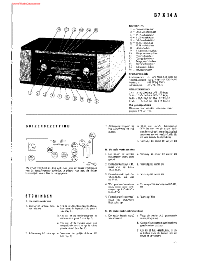 Philips B7X14A  Philips Historische Radios B7X14A B7X14A.pdf