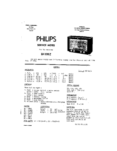 Philips BX638Z  Philips Historische Radios BX638Z BX638Z.pdf